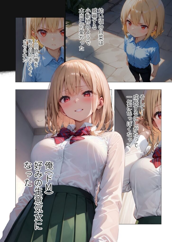 サンプル画像 幼い頃から月菜は威嚇する小動物の様な目付きをしていて可愛かった そして成長するにつれ一気に色っぽくなった