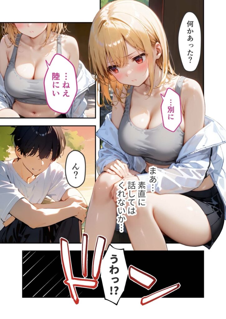 サンプル画像 元気が無いルナに陸は何かあったのか尋ねるが素直には答えてくれない。